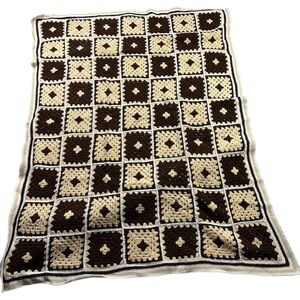 Handmade Granny Square Crochet Afghan Throw Blanket 56x67